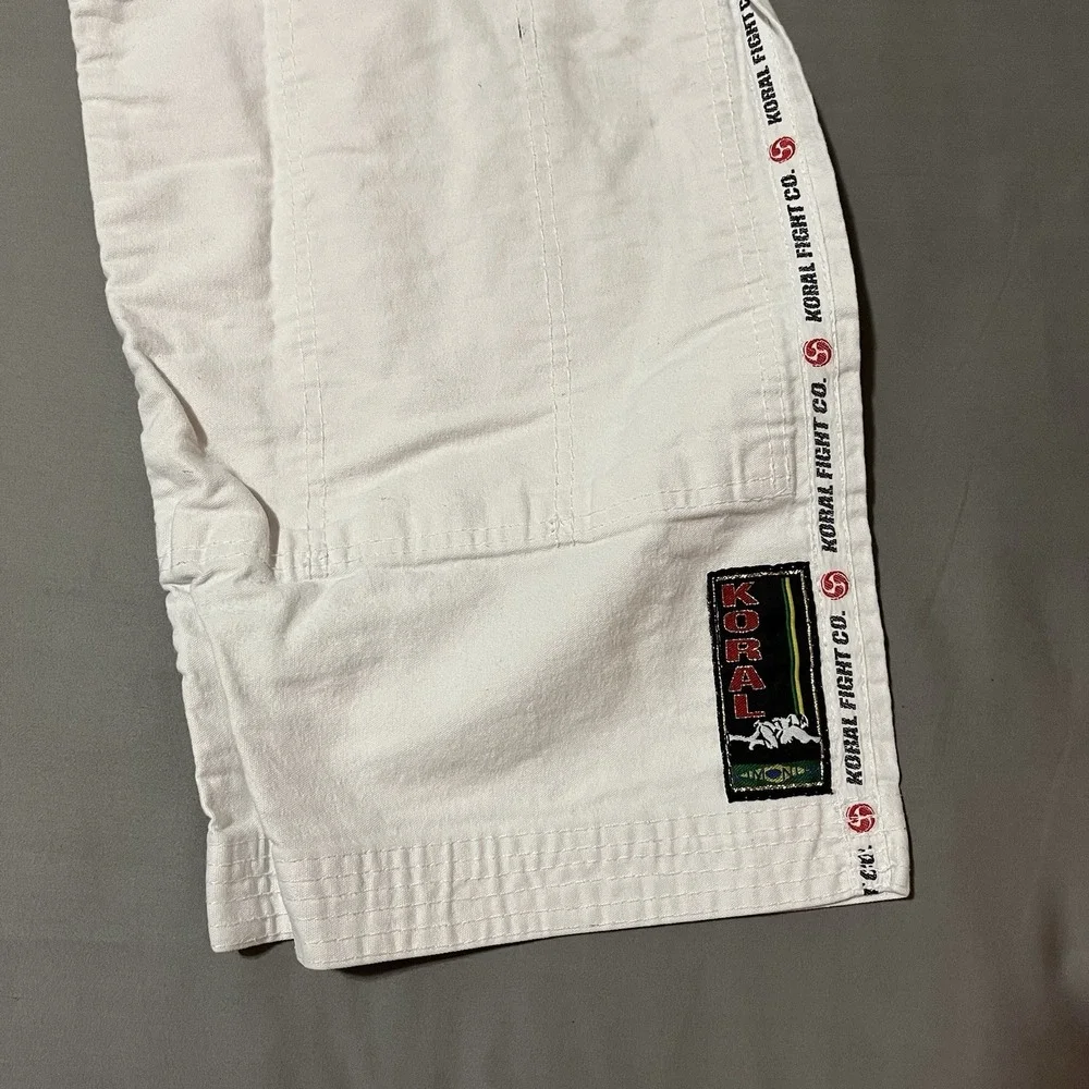 Jiu Jitsu Gi Pants Koral Fight Co Size A4 MKM White Karate Ninja Kickboxing - Picture 6 of 9